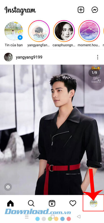 Ấn vào biểu tượng tài khoản