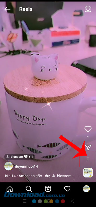 Nhấn vào biểu tượng dấu ba chấm