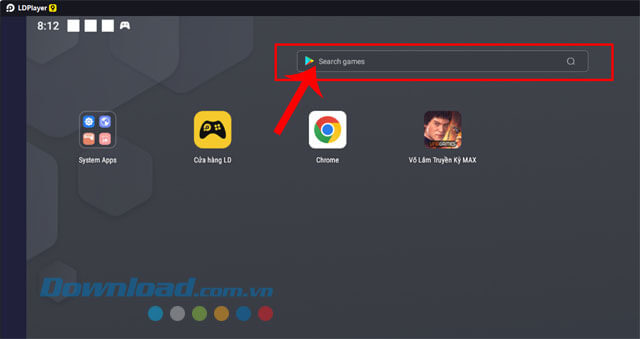 Nhấp chuột vào khung tìm kiếm