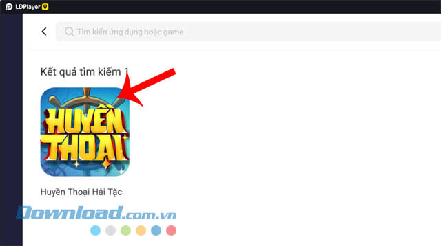 Nhập và tìm kiếm game "Huyền Thoại Hải Tặc"