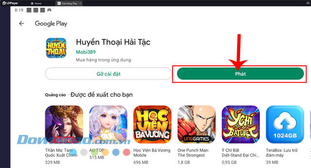 Nhấn vào nút Phát