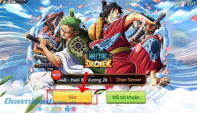 Nhấp chuột vào nút Vào