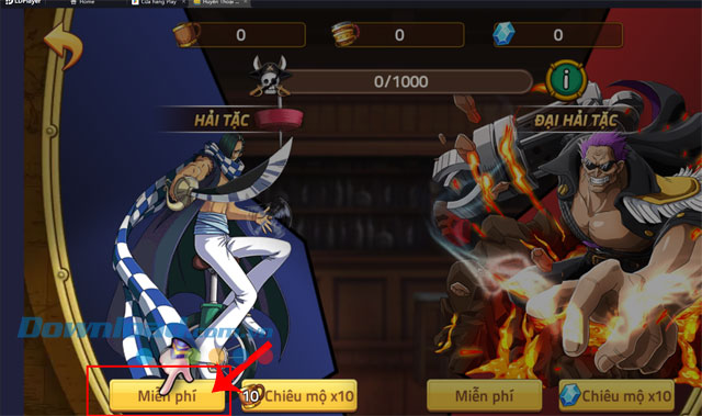 Nhấp chuột vào nút Miễn phí