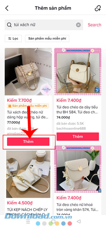 Ấn vào nút Thêm