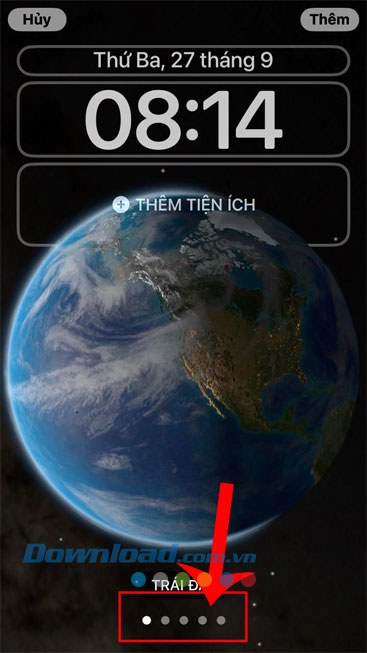 Vuốt màn hình sang phía bên trái để tìm mẫu màn hình