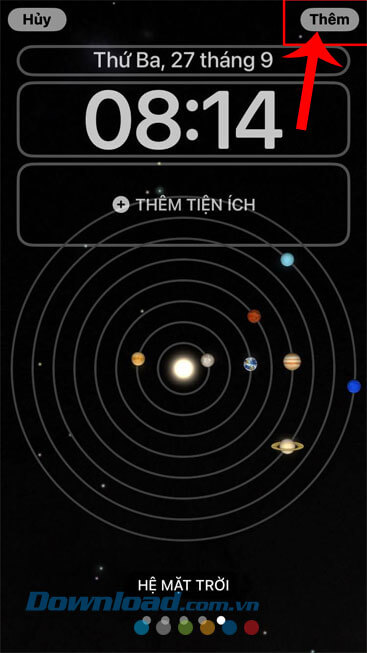 Chạm vào nút Thêm