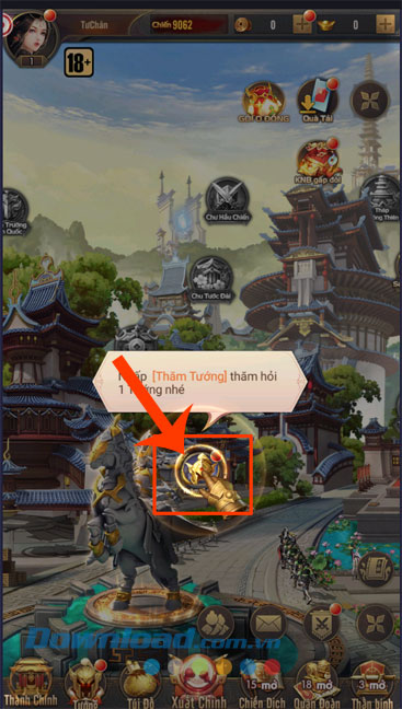Click chuột vào mục Thăm tướng