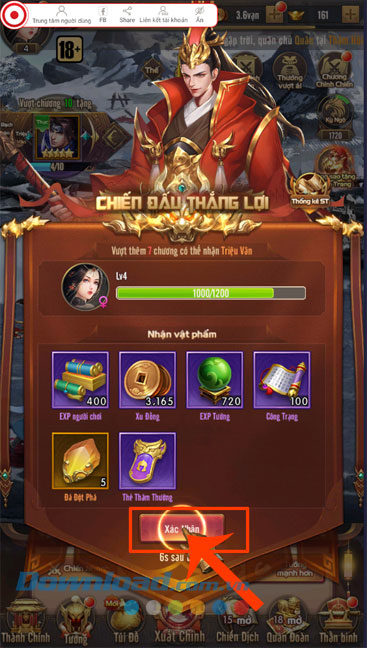  Nhấp chuột vào nút Xác nhậ