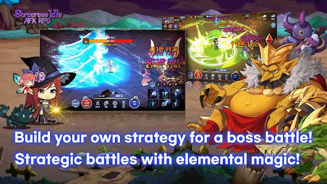 Xây dựng chiến lược của riêng bạn cho các trận đánh trùm mạnh trong game Sorceress Idle: AFK RPG