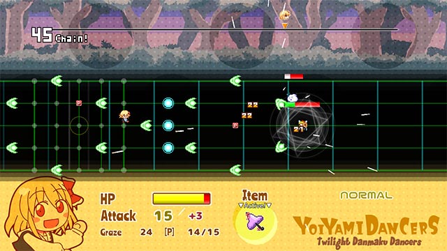 Lựa chọn 1 trong 4 cấp độ khó của Yoiyami Dancers: Twilight Danmaku Dancers