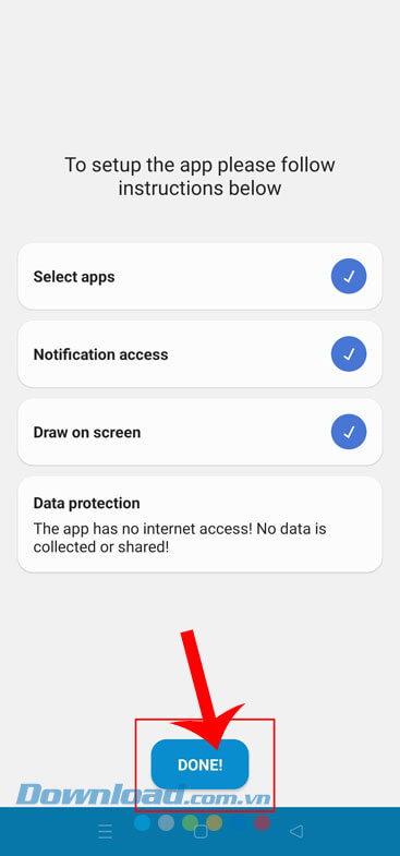 Chạm vào nút Done