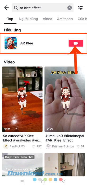 Chạm vào hiệu ứng AR Klee effect