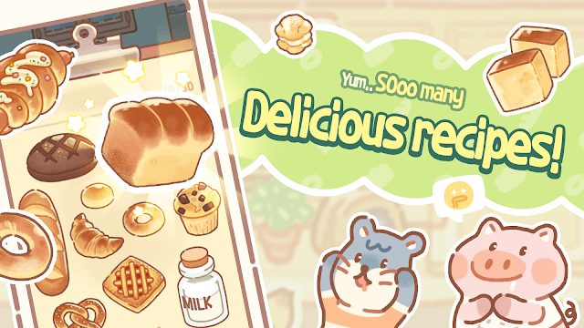Rất nhiều công thức bánh thơm ngon trong game Bear Bakery - Merge Tycoon