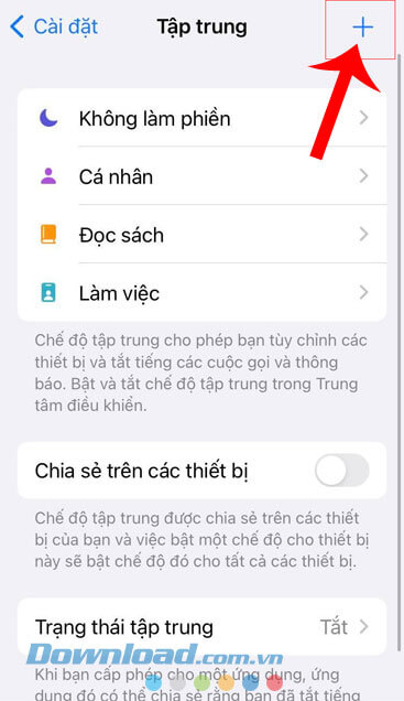 Chạm vào biểu tượng dấu “+”