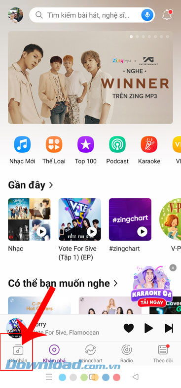 Ấn vào mục Cá nhân