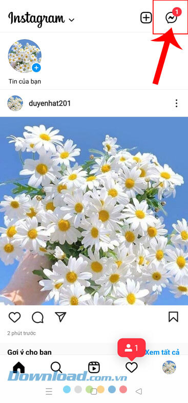 Chạm vào biểu tượng tin nhắn