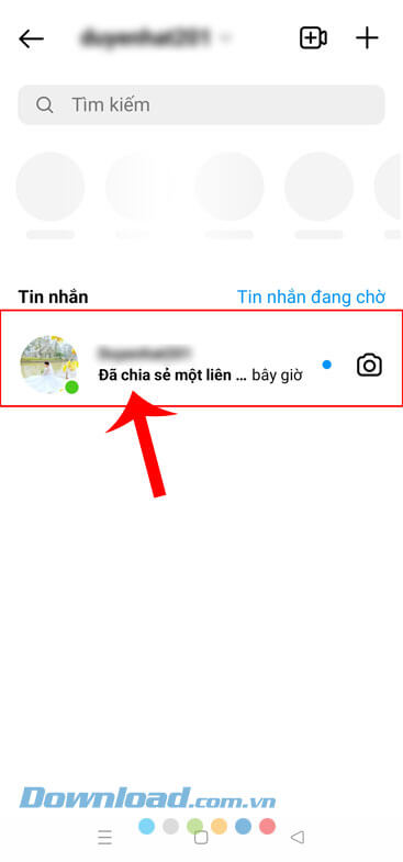 Chọn Tin nhắn chứa lời mời của phụ huynh