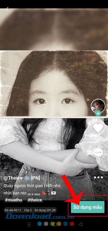 Ấn vào nút Sử dụng mẫu