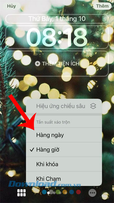 Chọn khoảng thời gian tự động thay đổi màn hình khóa