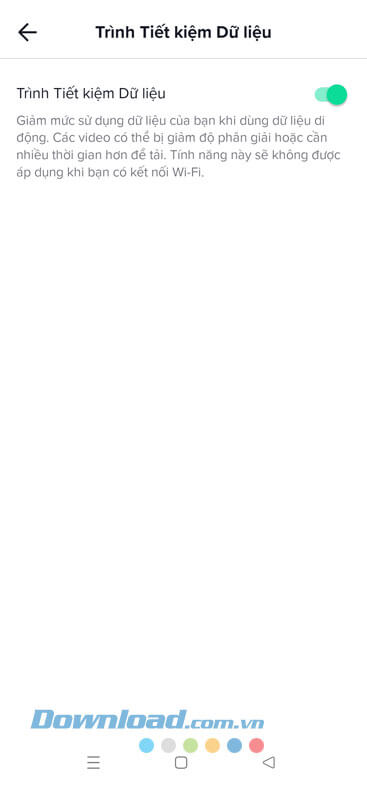 Đã bật Trình tiết kiệm dữ liệu