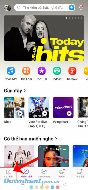 Ấn vào mục Cá nhân