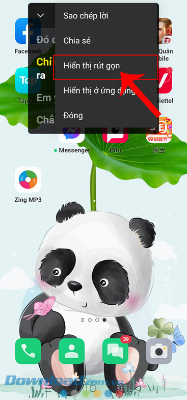 Ấn vào mục Hiển thị rút gọn