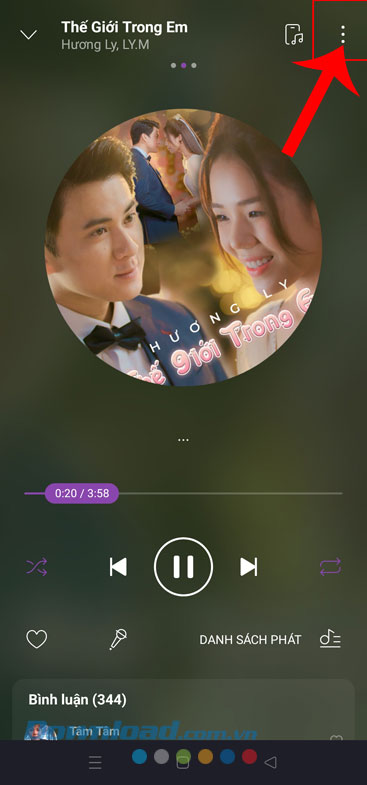 Ấn vào biểu tượng dấu ba chấm