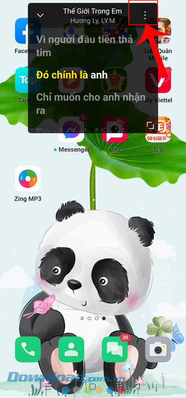 Nhấn vào biểu tượng dấu ba chấm