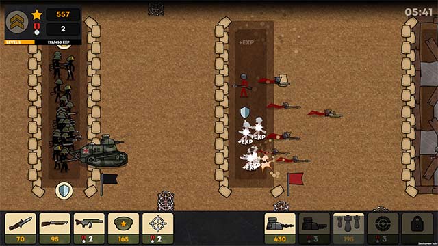 Chơi game Stickman Trench ở góc nhìn top-down giúp bao quát toàn bộ chiến trường