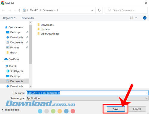 Nhấp chuột vào nút Save