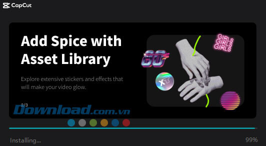 Đợi quá trình cài ứng dụng được hoàn tất