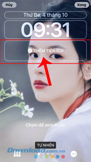 Ấn vào mục Thêm tiện ích