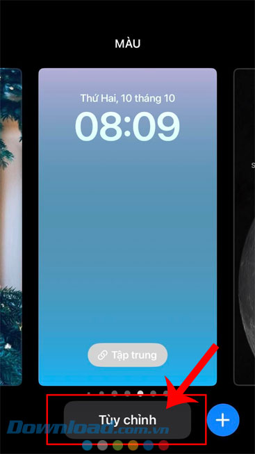 Ấn vào nút Tùy chỉnh