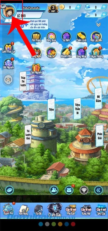 Ấn vào ảnh đại diện