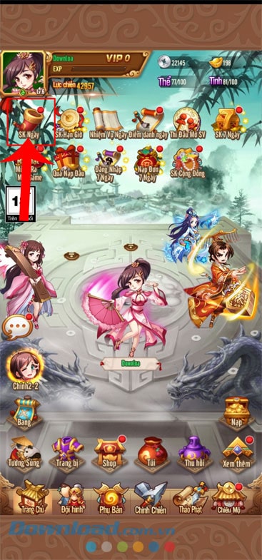 Ấn vào mục SK Ngày 