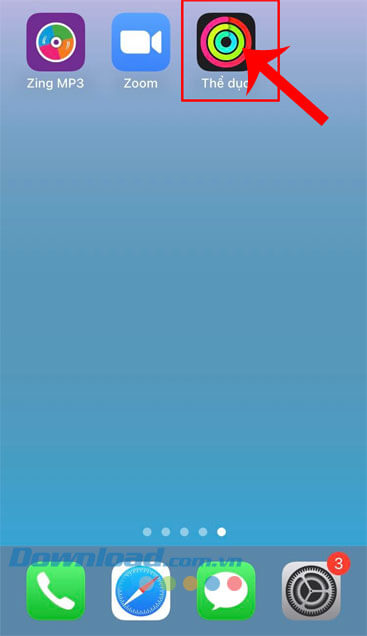 Mở ứng dụng Thể dục (Fitness) trên điện thoại lên