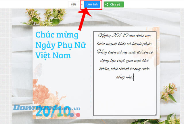 Nhấn vào nút Lưu ảnh