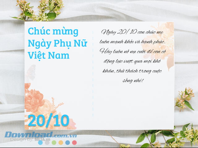 Thiệp chúc mừng ngày Phụ nữ Việt Nam 20/10