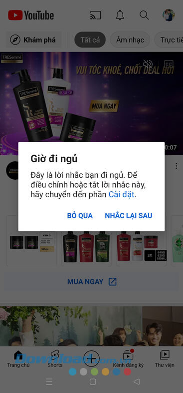 Thông báo đi ngủ