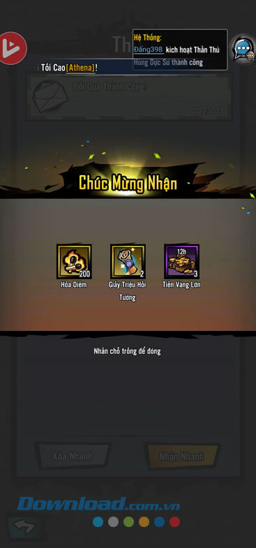 Nhấn vào vị trí bất kỳ trên màn hình 