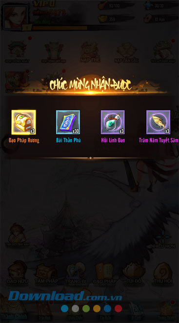 Chạm vào màn hình đã quay trở lại giao diện chính trò chơi