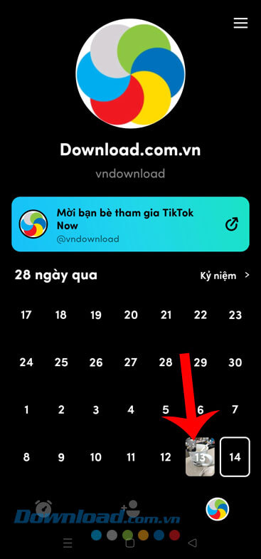Chạm vào ngày đăng video