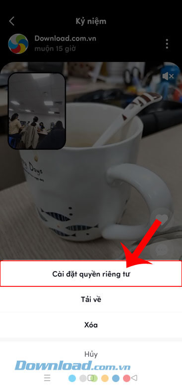 Ấn vào nút Cài đặt quyền riêng tư