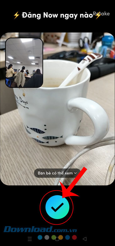 Nhấn vào biểu tượng dấu tick