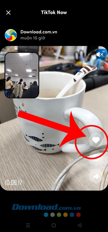  Ấn vào biểu tượng trái tim để thả tim cho video
