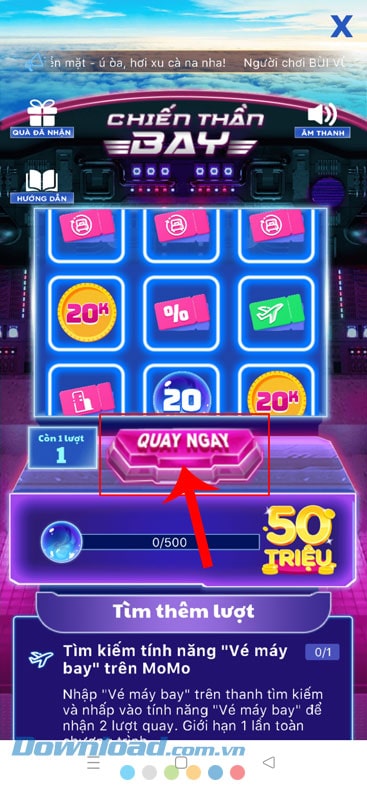 Ấn vào nút Quay ngay