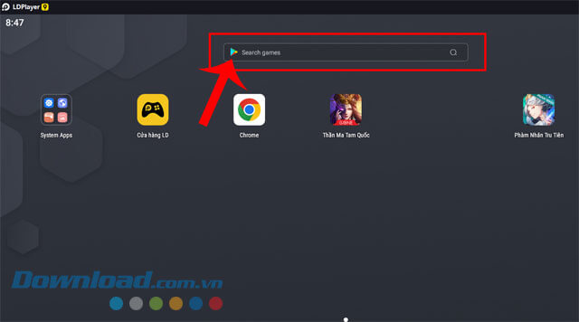 Nhấp chuột vào khung tìm kiếm