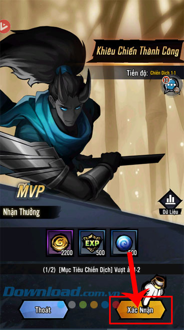 Click chuột vào nút Xác nhận