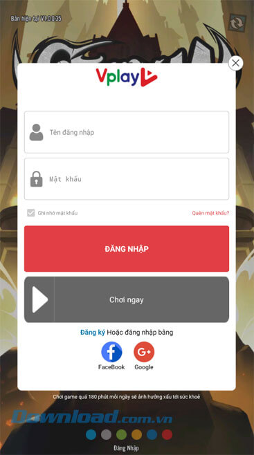 Đăng nhập tài khoản game