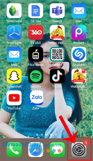 Mở ứng dụng Cài đặt